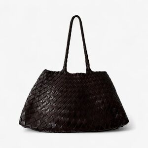 Brown woven leather bag